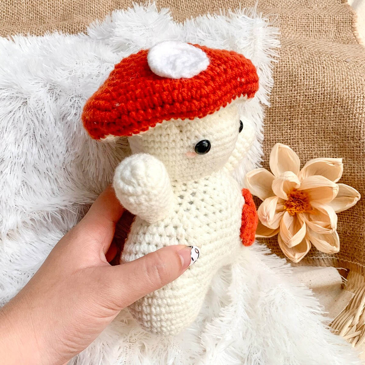 Mushroom Crochet Plushie | Red Baby Mushroom Crochet | Crochet Plush